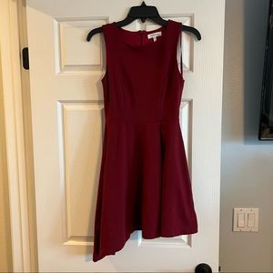 Red asymmetrical dress